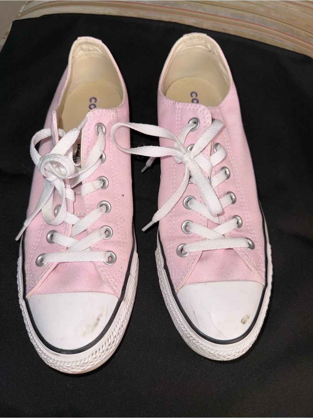 Pink Canvas Low-Top Converse Sneakers - Casual Women's Shoes